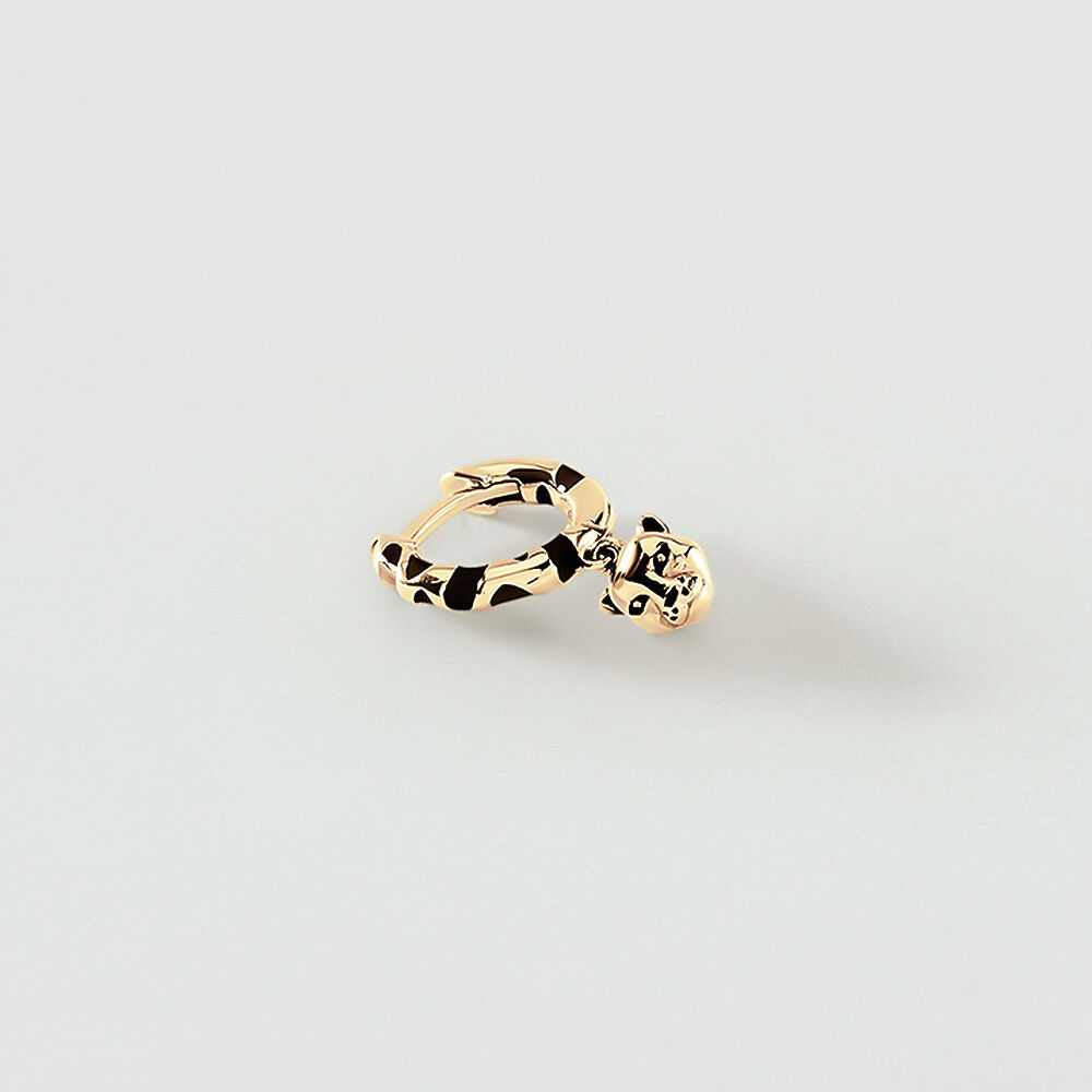 Hoops LEOPARD MIX & MATCH - Black / Gold - Genuine silver  | Agatha