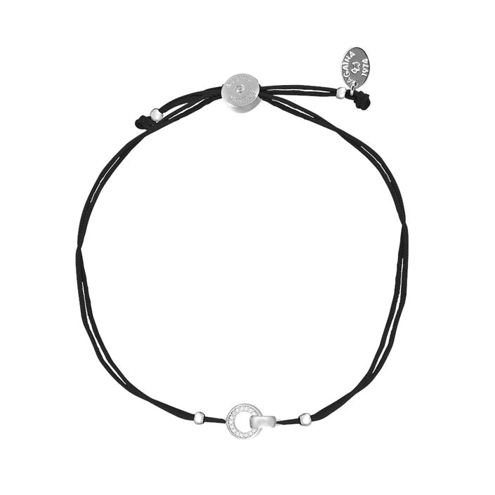 Cord bracelet LINKS - Crystal / Silver - All bracelets  | Agatha