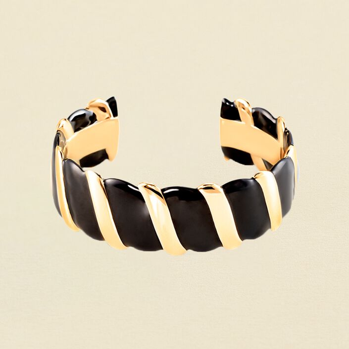 Cuff SESHA - Black / Gold - All bracelets  | Agatha