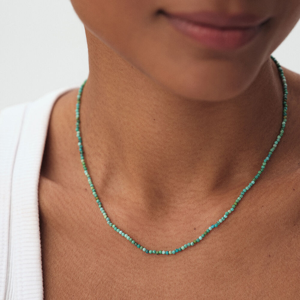 Choker necklace NATURAL STONES - Turquoise - Choker necklace  | Agatha