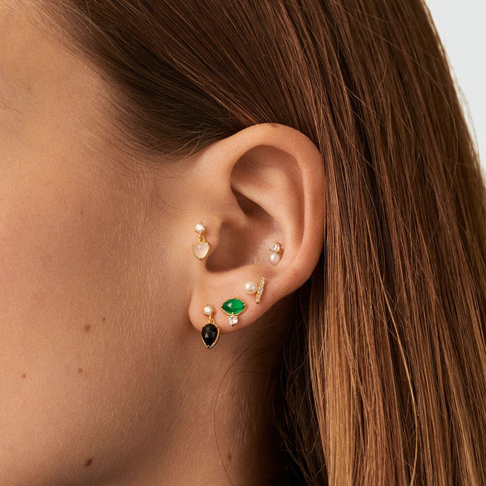 Piercing stud MIX & MATCH - Green / Golden - Jewellery  | Agatha