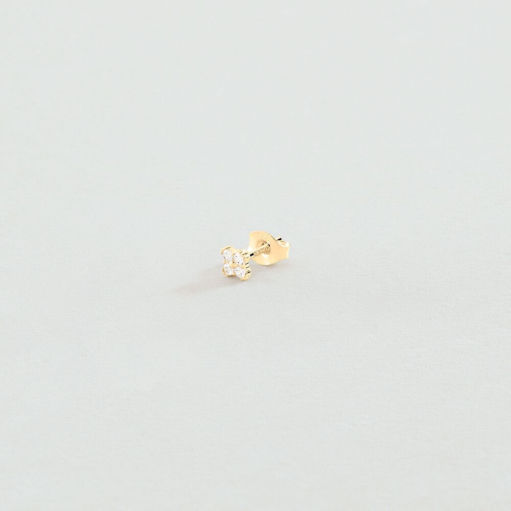 Piercing stud DAISY - Crystal / Golden - Jewellery  | Agatha