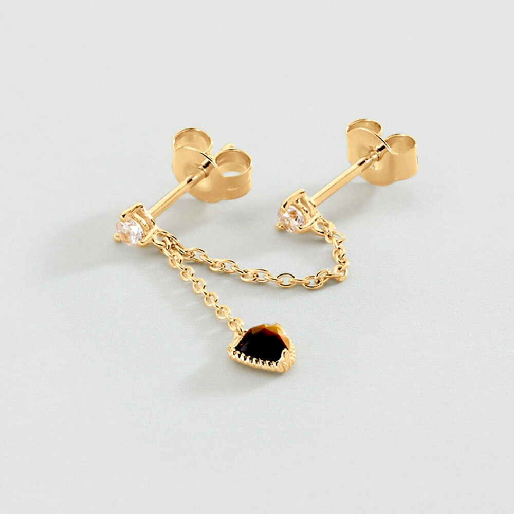 Stud earrings NATURAL STONES MIX & MATCH - Tiger eye - Genuine silver  | Agatha