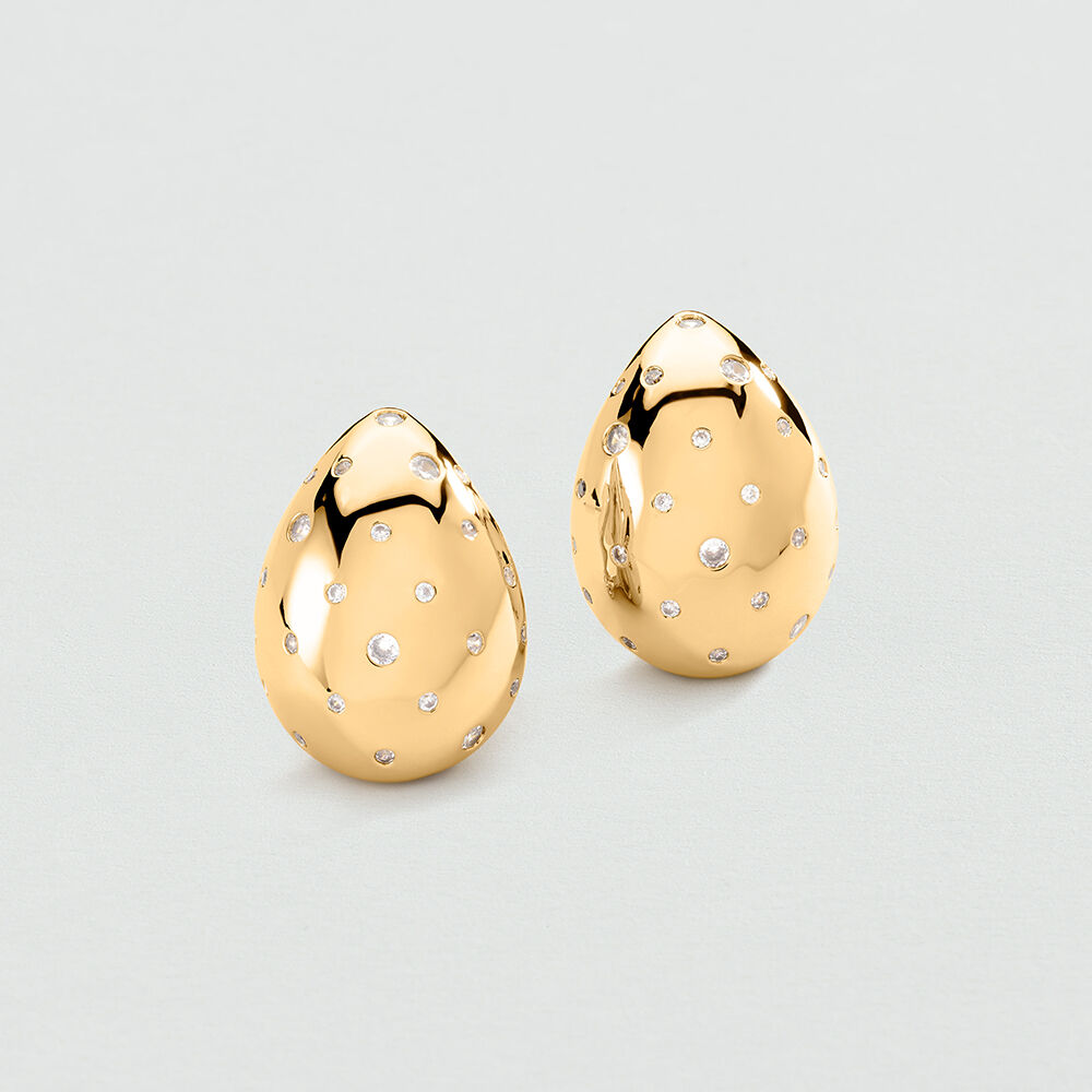 Long earrings DANAE - Crystal / Golden - Earrings  | Agatha