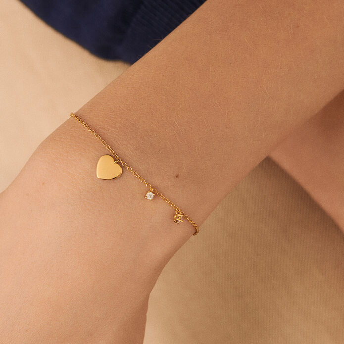 Link bracelet CORAZON - Crystal / Golden - All bracelets  | Agatha