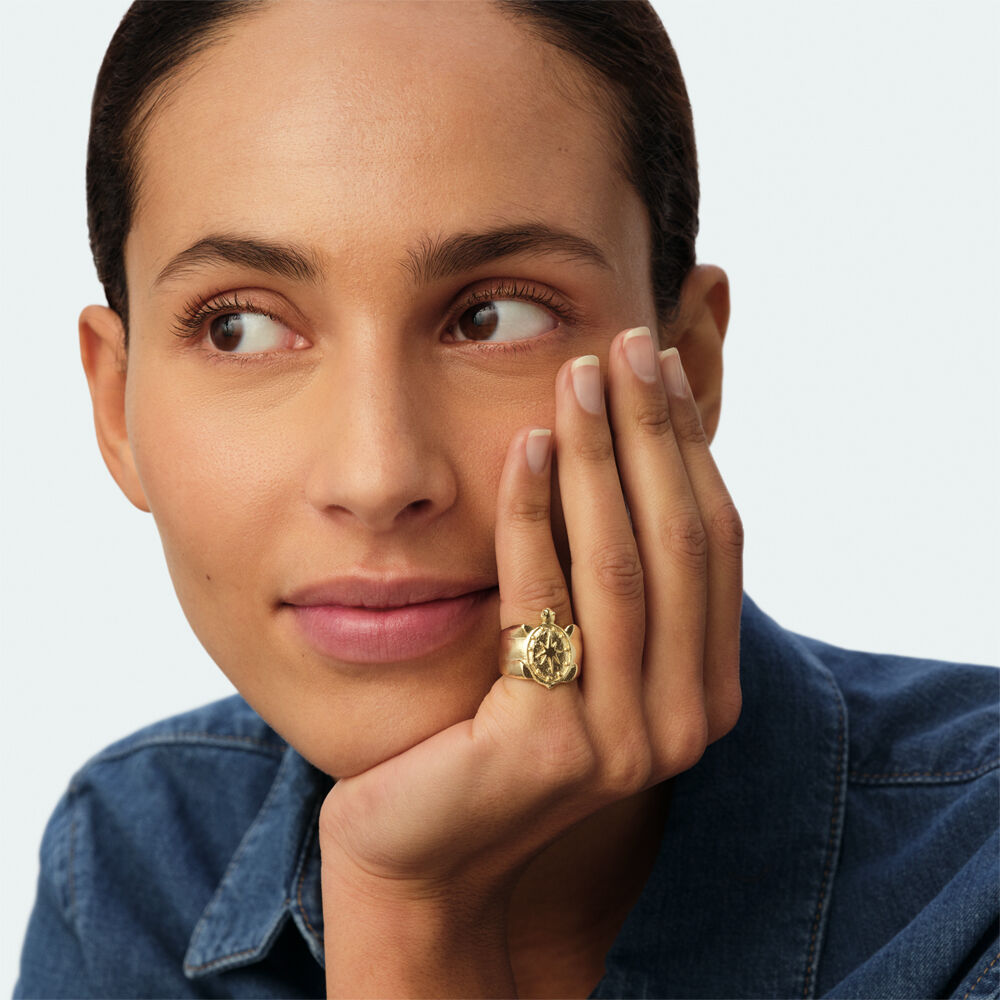 Large ring PANGEA - Golden - Large ring  | Agatha