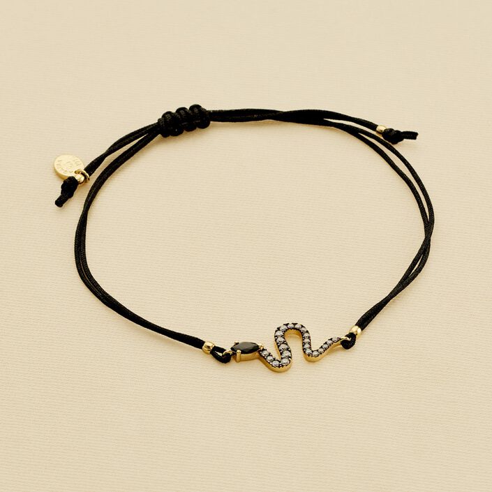 Cord bracelet SNAKY - Gold / Black - All bracelets  | Agatha
