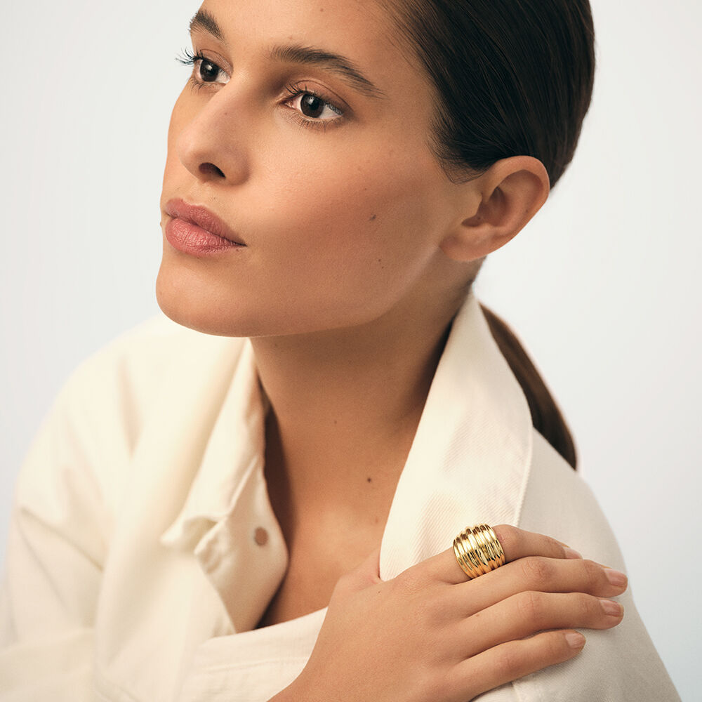 Large ring N-13 - Golden - Jewellery  | Agatha