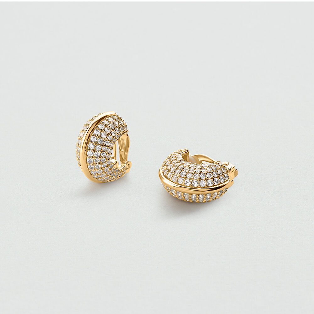 Clip earrings TURENNE - Crystal / Golden - Clip earrings  | Agatha