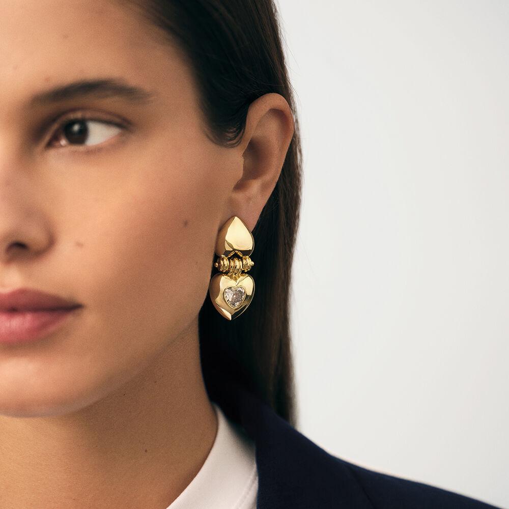 Long earrings DESIREE - Crystal / Golden - Earrings  | Agatha