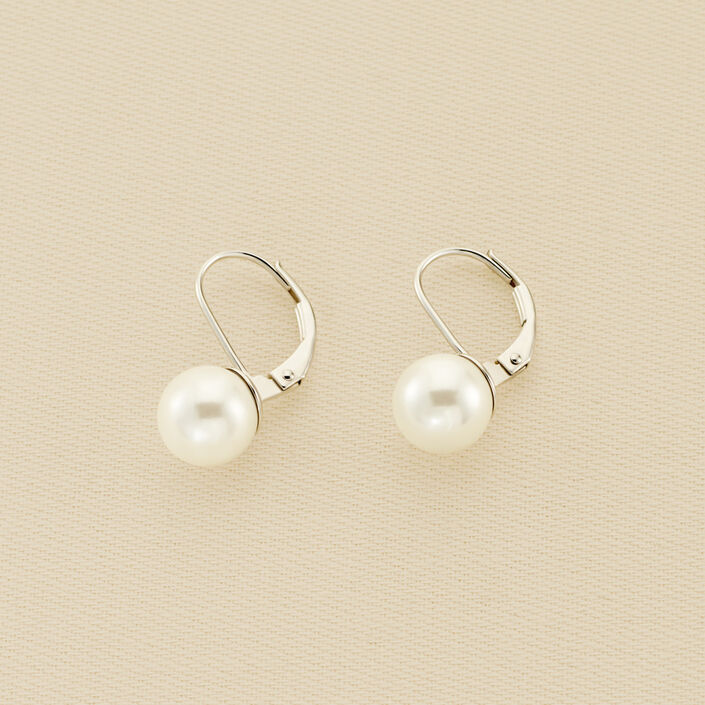 Long earrings PEARLY - Pearl / Silver - All earings  | Agatha
