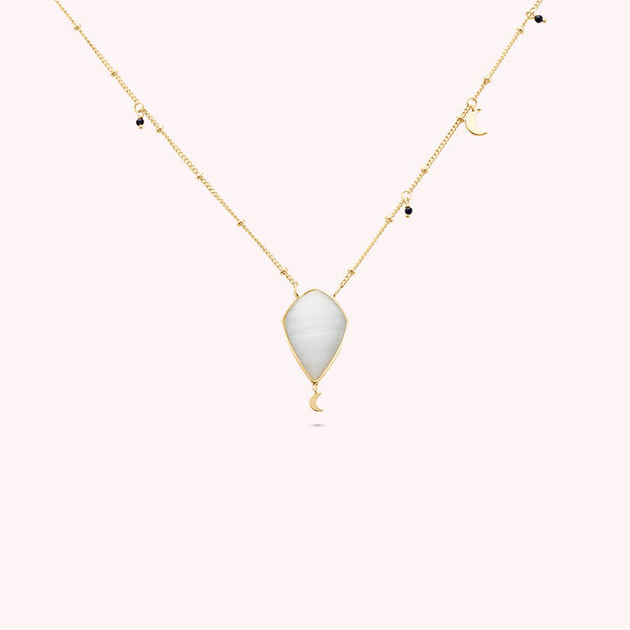 Mid-length necklace CREPUSCULE - White / Gold - All jewellery  | Agatha