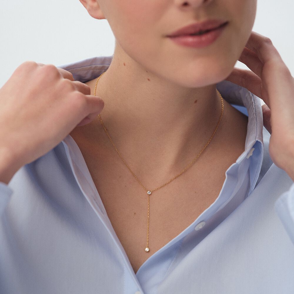 Choker necklace BRILLANT - Crystal / Golden - Choker necklace  | Agatha