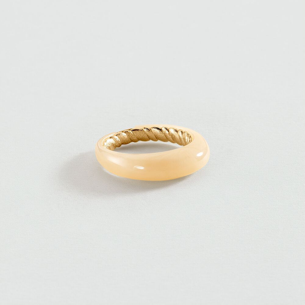 Thin ring TORSADES - Ivory / Gold - Jewellery  | Agatha