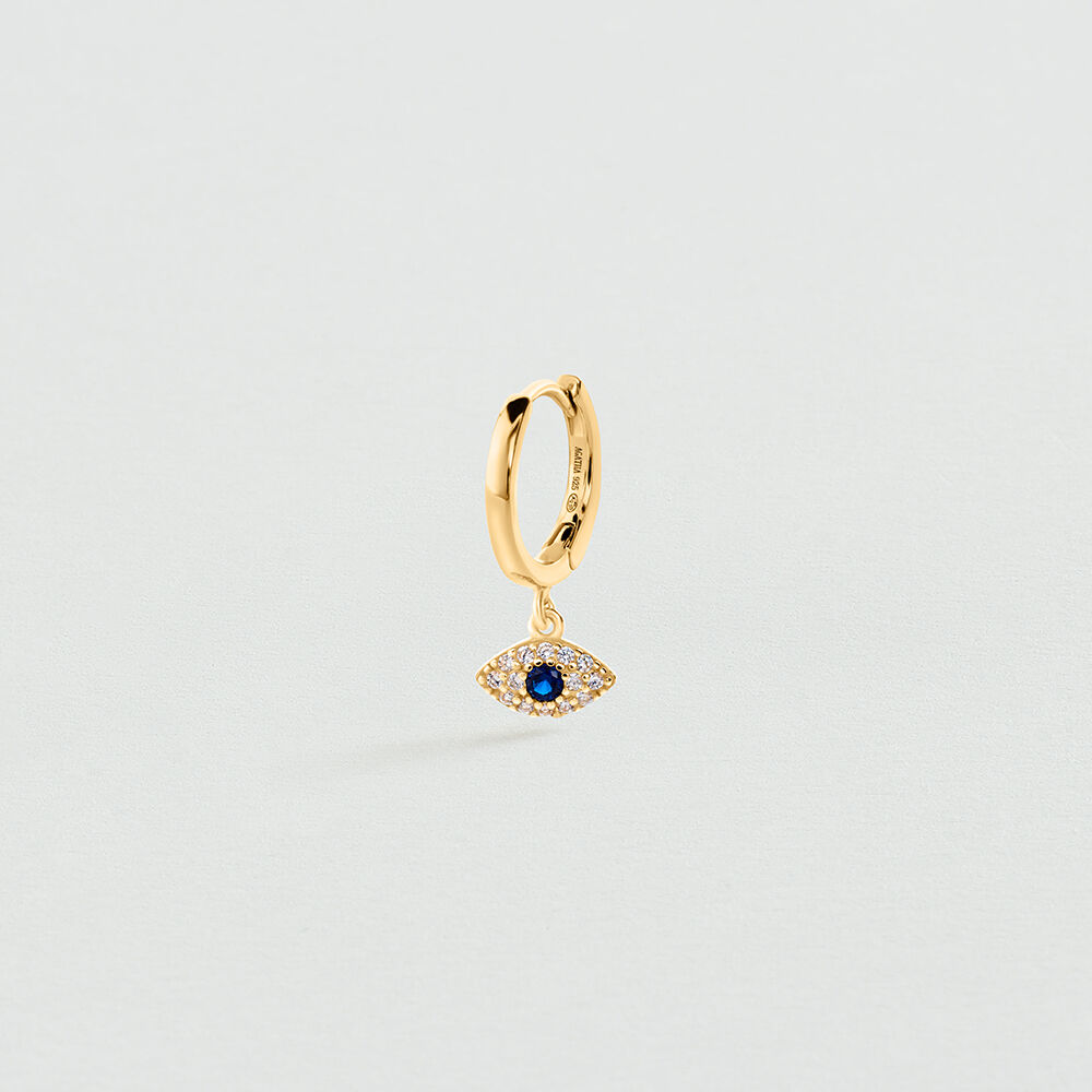 Single hoop earring EAR3NAZAR - Blue / Gold - Earrings  | Agatha