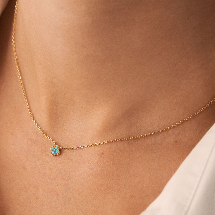 Choker necklace BELOVED - Turquoise / Gold - All jewellery  | Agatha