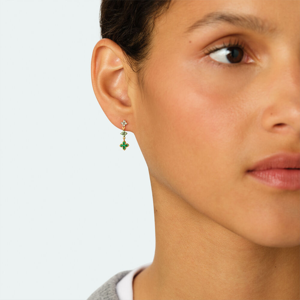 Long earrings BELOVED - Green / Golden - Beloved  | Agatha