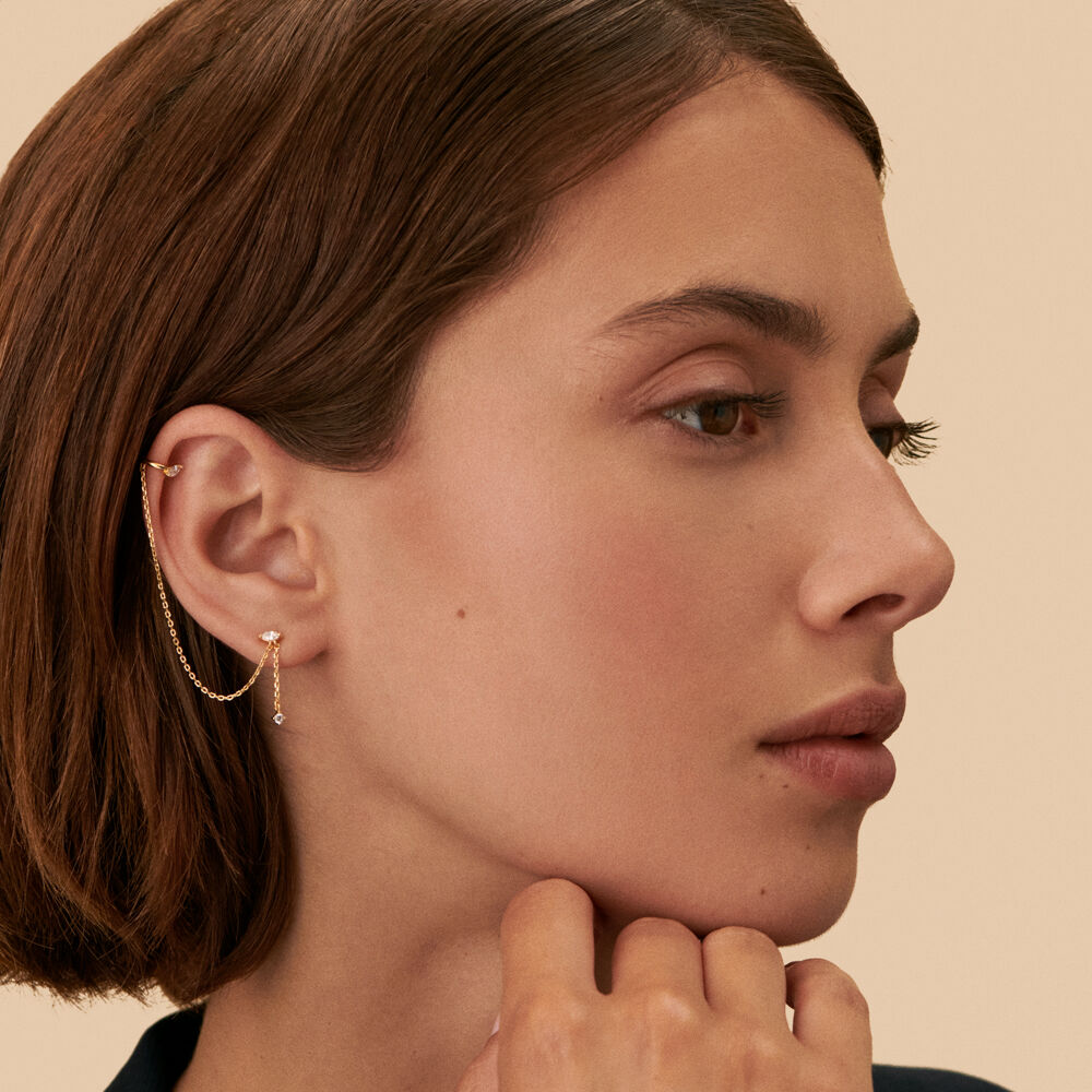 Ear cuff AMAS - Crystal / Golden - Ear cuff  | Agatha