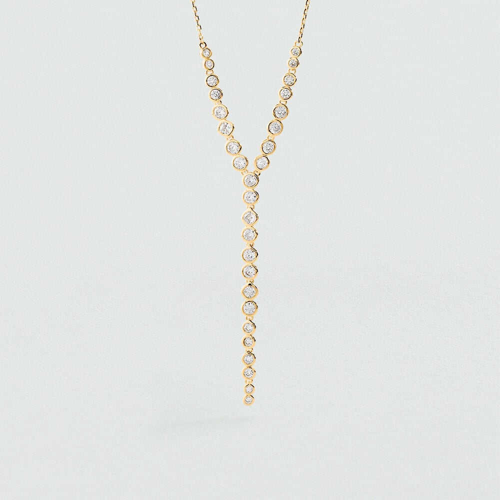 Short necklace SAINT GERMAIN RIVIERE - Crystal / Golden - Choker necklace  | Agatha