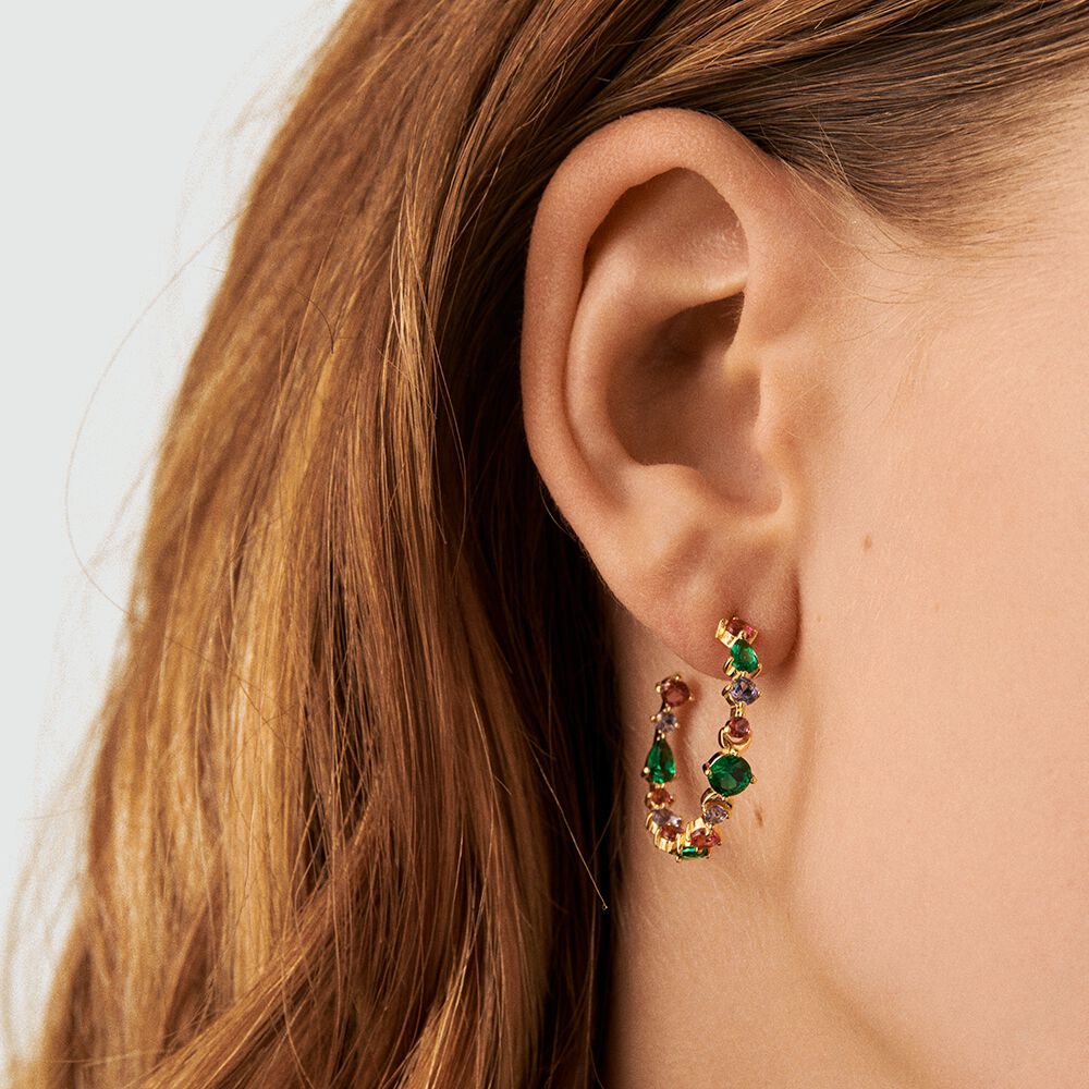 Hoops ASTRE - Multicolor / Gold - Earrings  | Agatha