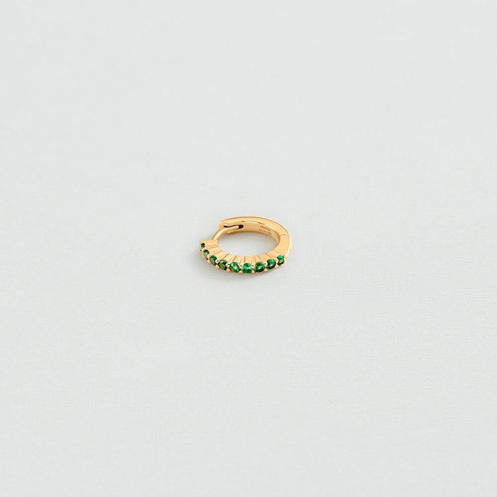 Hoops MIX & MATCH - Green / Golden - Earrings  | Agatha