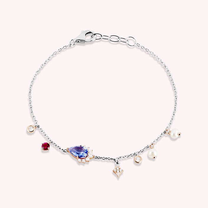 Link bracelet ASTRE - Lavender / Silver - All bracelets  | Agatha