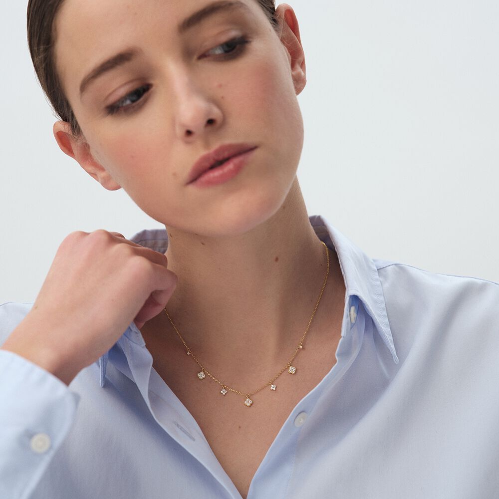 Choker necklace BELOVED - Crystal / Golden - Choker necklace  | Agatha