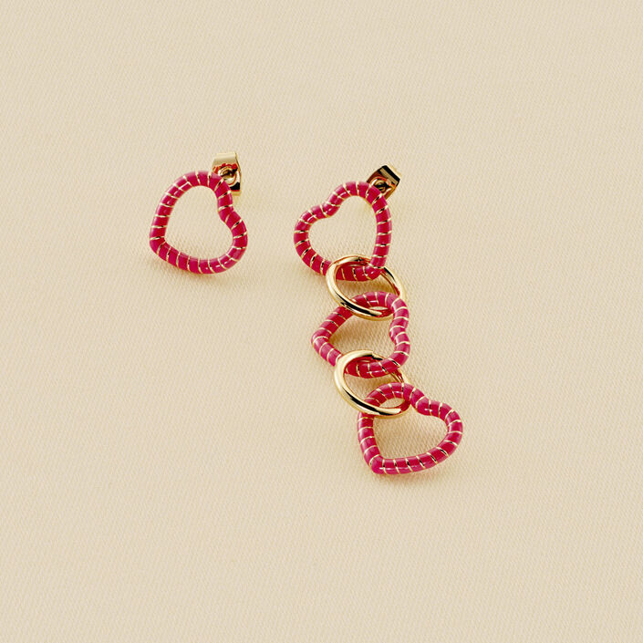 Long earrings SESHA - Pink / Gold - All earings  | Agatha