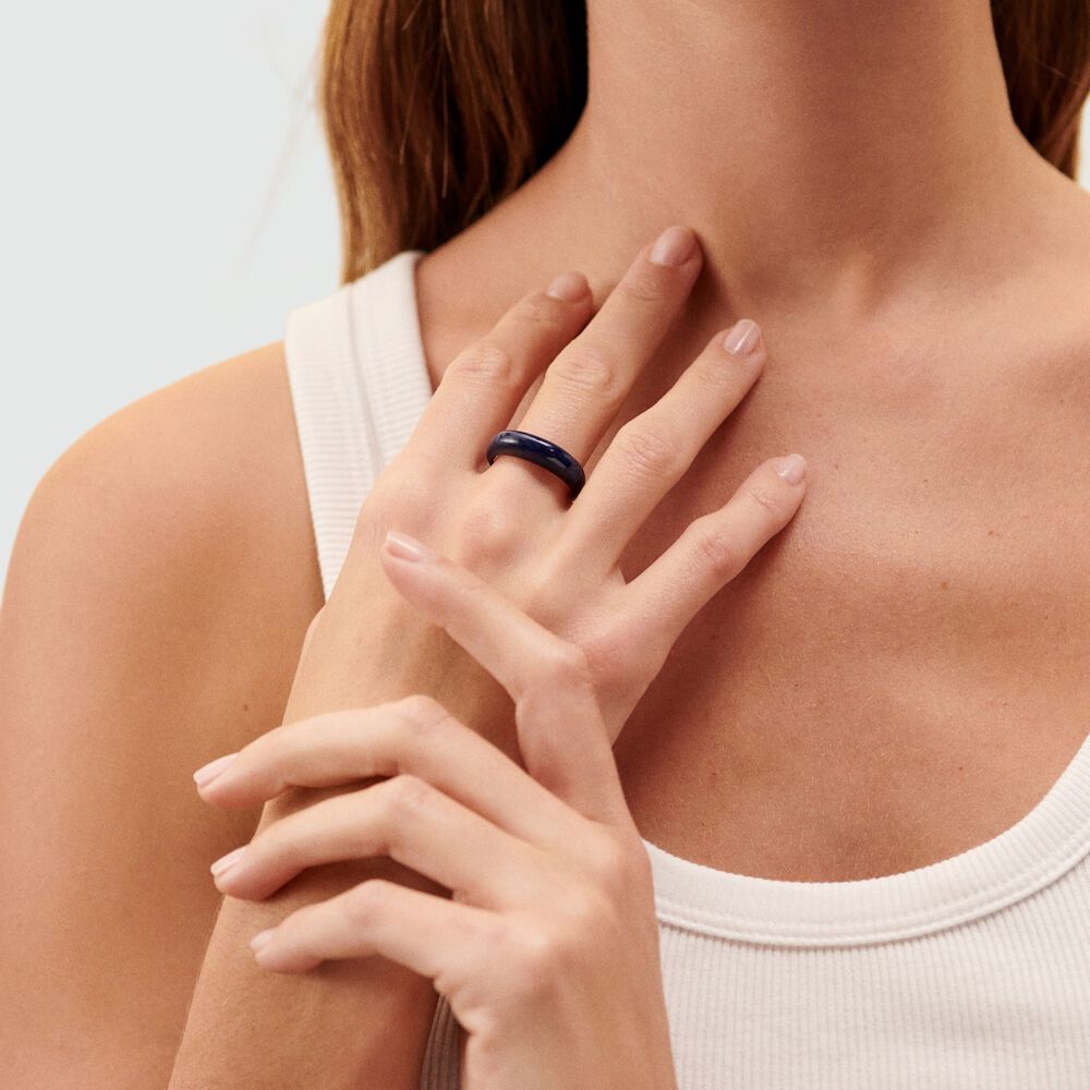 Thin ring TORSADES - Blue / Gold - Jewellery  | Agatha