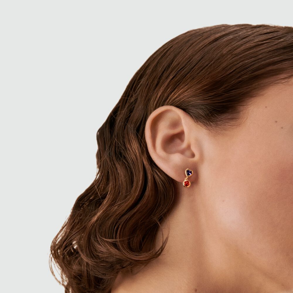 Piercing stud LILA - Purple / Gold - Genuine silver  | Agatha