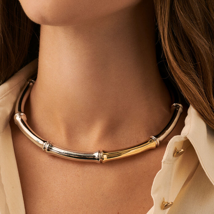 Choker necklace BAMBOO - Silver / Gold - 19:38  | Agatha