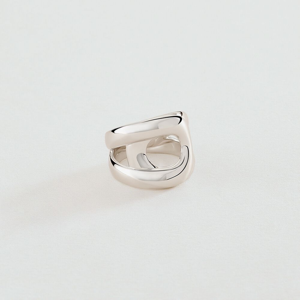 Large ring CURVE - Silver - Curve  | Agatha