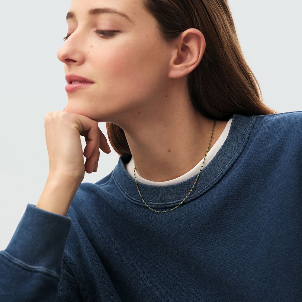 Choker necklace SMARTY - Green / Golden - Choker necklace  | Agatha