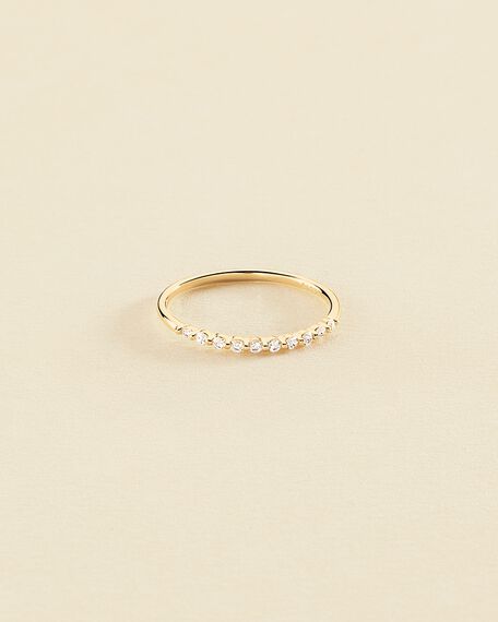 Thin ring BELOVED - Crystal / Golden - All jewellery  | Agatha