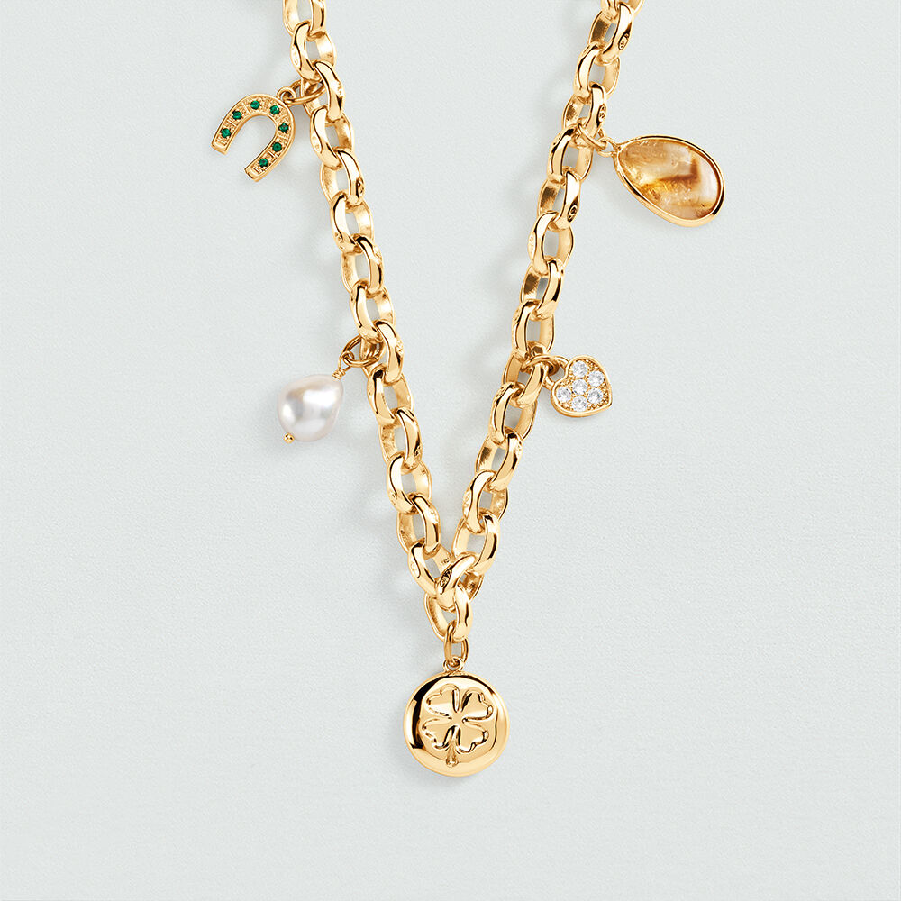Choker necklace CHARMS - Multicolor / Gold - Choker necklace  | Agatha