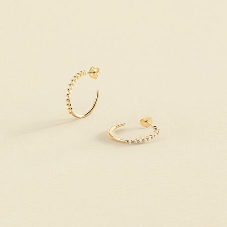 Hoops BELOVED - Crystal / Golden - All jewellery  | Agatha