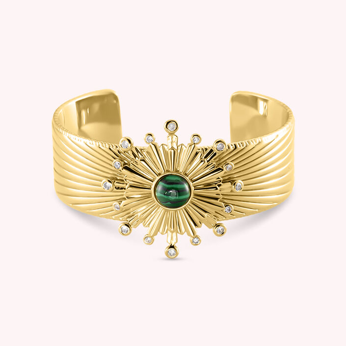 Cuff AMULETTE - Green / Gold - All bracelets  | Agatha