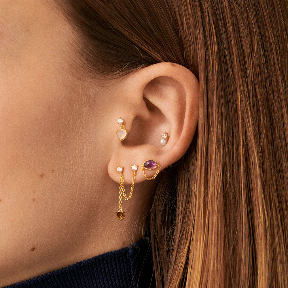 Piercing stud MIX & MATCH - Purple / Gold - Jewellery  | Agatha