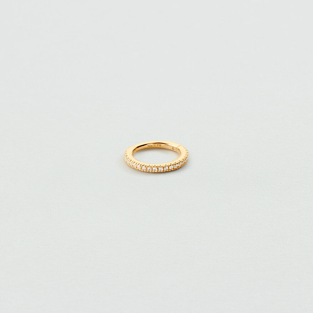 Hoop piercing MIX & MATCH - Crystal / Golden - Genuine silver  | Agatha