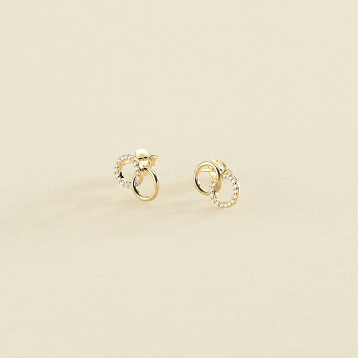 Stud earrings RONDOU - Crystal / Gold - All earings  | Agatha