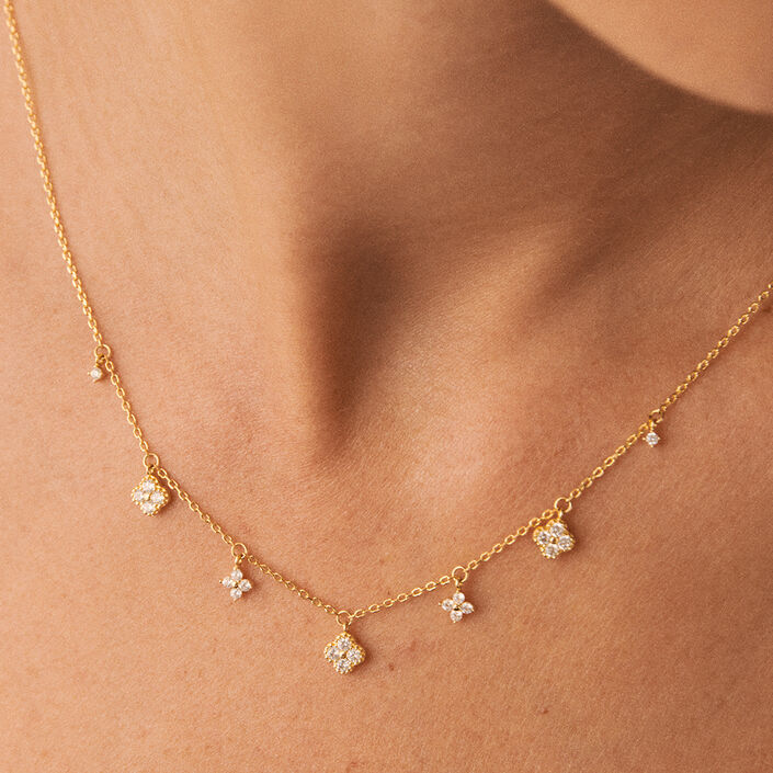 Choker necklace BELOVED - Crystal / Golden - All jewellery  | Agatha