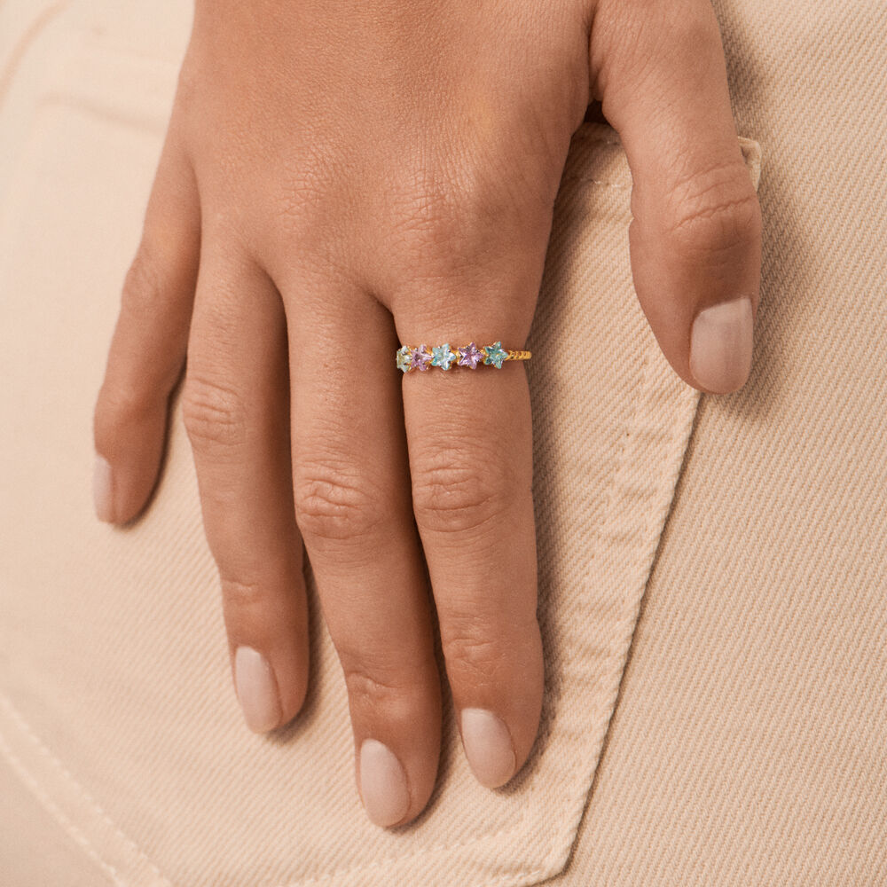 Thin ring SPACEAG - Multicolor / Gold - Jewellery  | Agatha