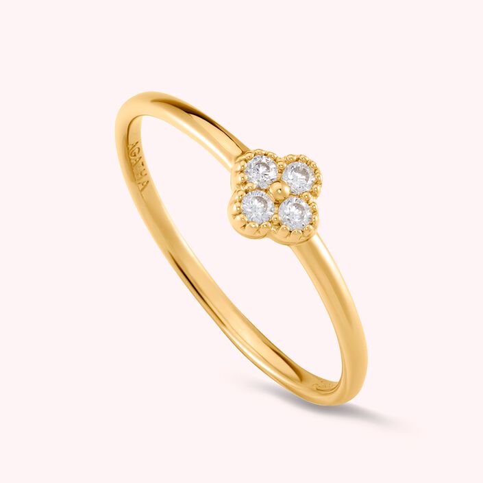 Thin ring BELOVED - Crystal / Gold - All jewellery  | Agatha