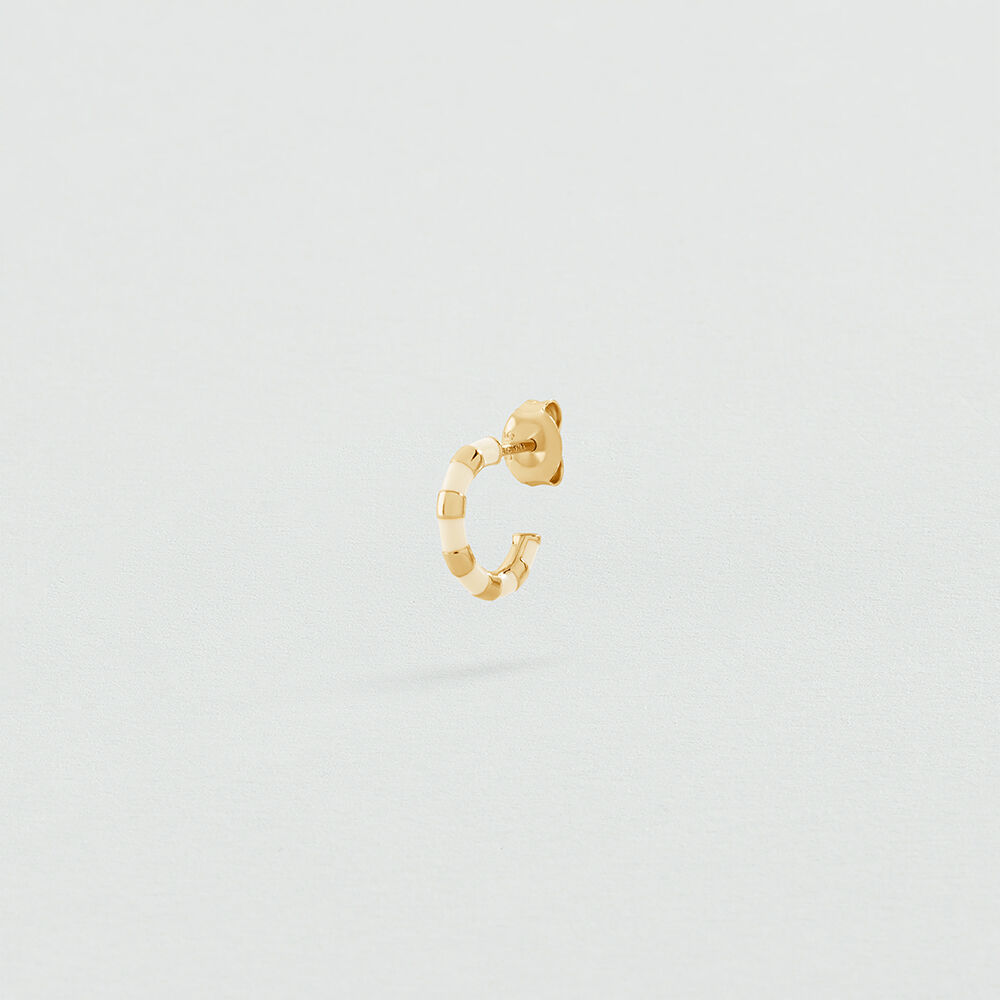 Single hoop earring MIX & MATCH - White / Gold - Genuine silver  | Agatha