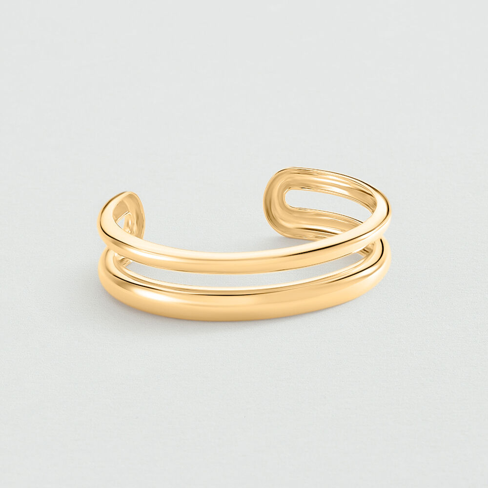 Cuff RUE DE SEINE - Golden - Genuine silver  | Agatha