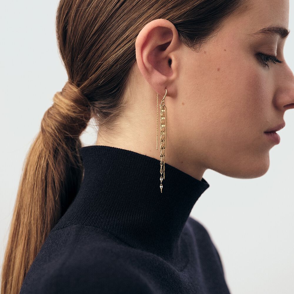 Long earrings NEBET - Golden - Earrings  | Agatha