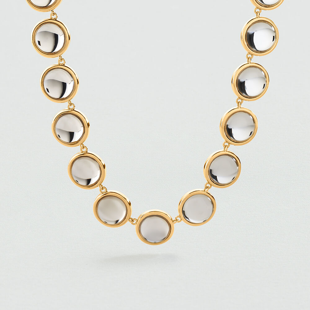 Mid-length necklace CABOCHON BATIGNOLLES - Crystal / Golden - Mid-length necklace  | Agatha
