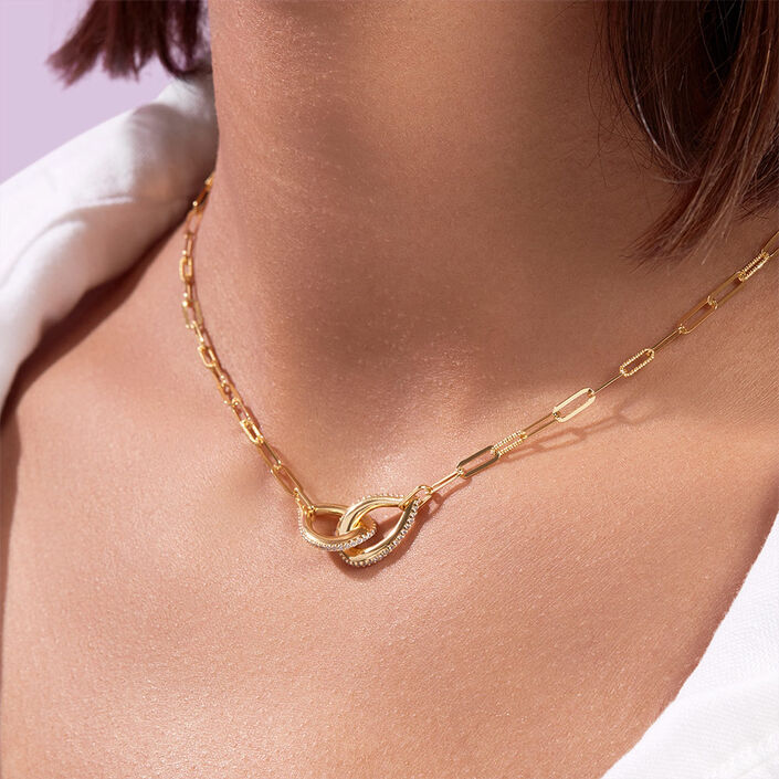 Choker necklace GEMINI - Crystal / Golden - All jewellery  | Agatha