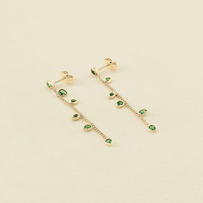 Long earrings NEITH - Green / Gold - All earings  | Agatha