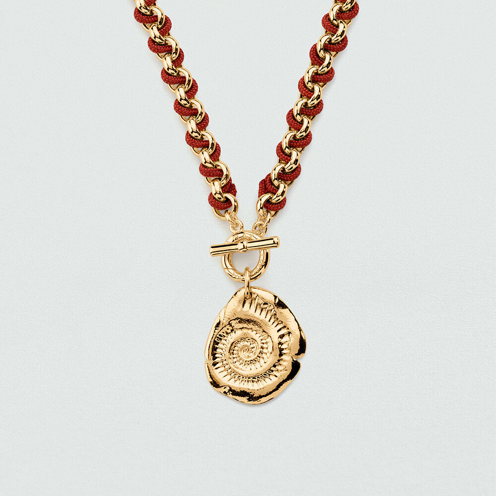 Choker necklace GAMBETTA - Terracotta / Golden - Choker necklace  | Agatha